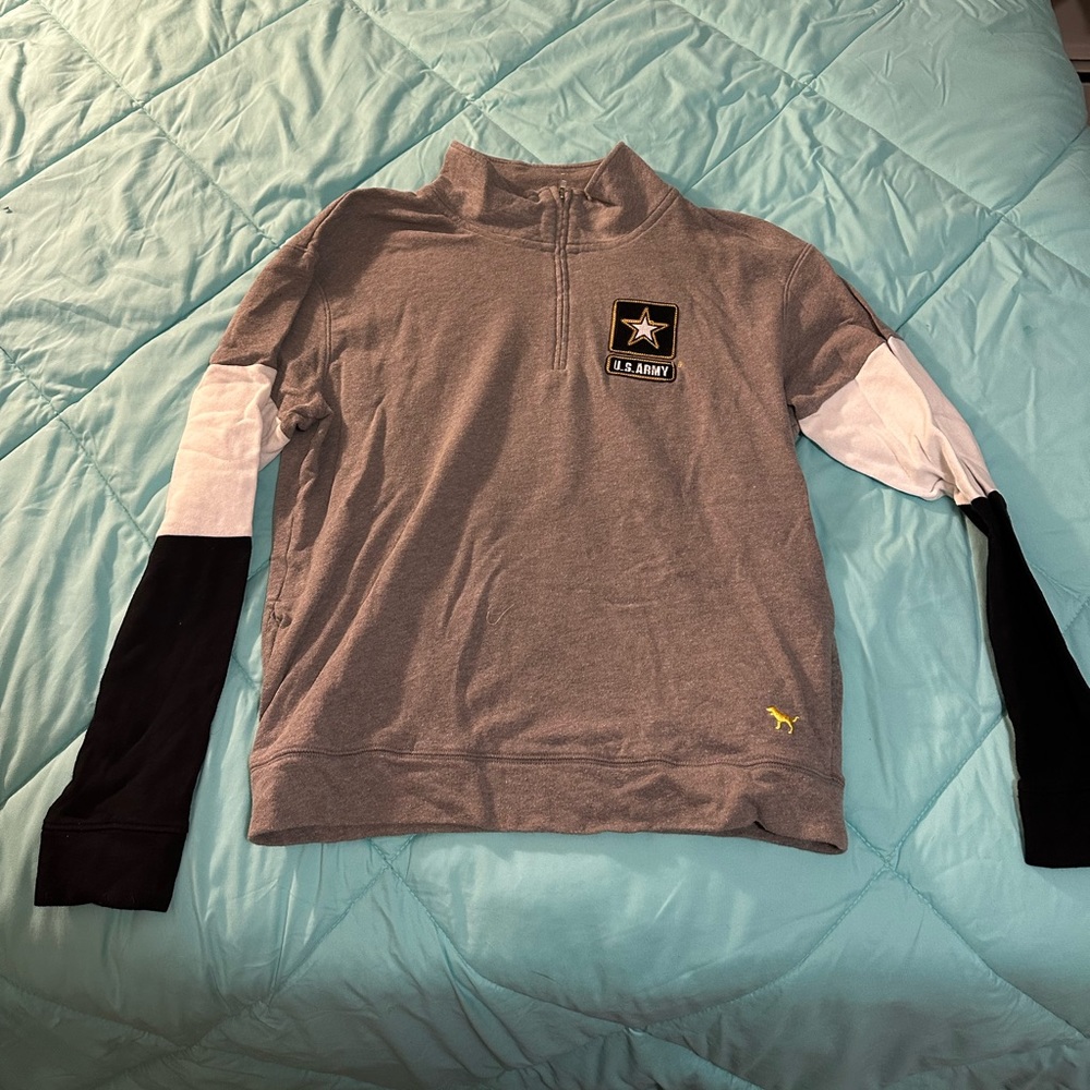 PINK Sequined half zip Army